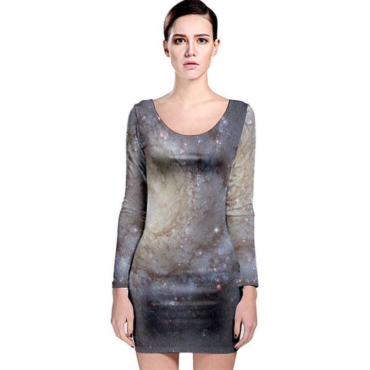 Spiral Galaxy Long Sleeve Bodycon Dress