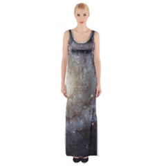 Spiral Galaxy Thigh Split Maxi Dress by ExtraAwesomeSauce