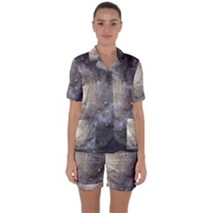 Spiral Galaxy Satin Short Sleeve Pajamas Set by ExtraGoodSauce