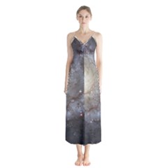 Spiral Galaxy Button Up Chiffon Maxi Dress by ExtraGoodSauce