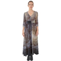 Spiral Galaxy Button Up Boho Maxi Dress by ExtraGoodSauce