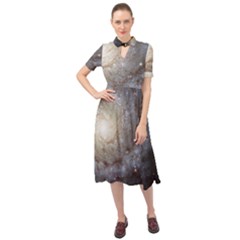 Spiral Galaxy Keyhole Neckline Chiffon Dress by ExtraGoodSauce