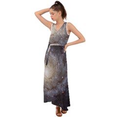 Spiral Galaxy V-neck Chiffon Maxi Dress by ExtraGoodSauce