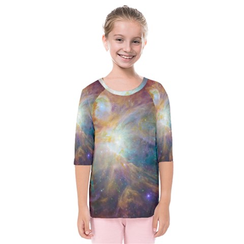 Colorful Galaxy Kids  Quarter Sleeve Raglan Tee by ExtraAwesomeSauce