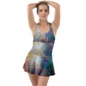 Colorful Galaxy Ruffle Top Dress Swimsuit View1