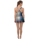 Colorful Galaxy Ruffle Top Dress Swimsuit View2