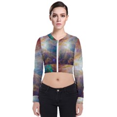 Colorful Galaxy Long Sleeve Zip Up Bomber Jacket by ExtraGoodSauce