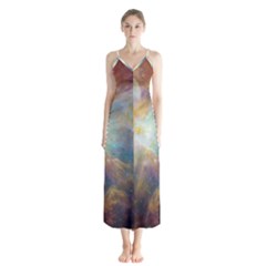 Colorful Galaxy Button Up Chiffon Maxi Dress by ExtraGoodSauce