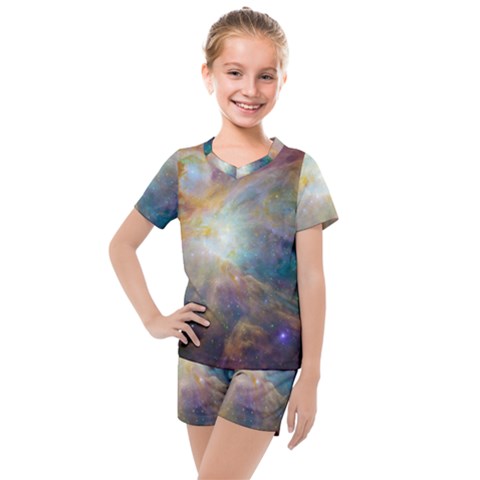 Colorful Galaxy Kids  Mesh Tee And Shorts Set by ExtraGoodSauce