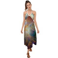 Colorful Galaxy Halter Tie Back Dress  by ExtraGoodSauce