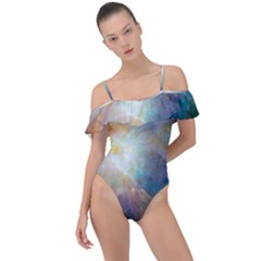 Colorful Galaxy Frill Detail One Piece Swimsuit by ExtraGoodSauce