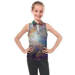 Colorful Galaxy Kids  Sleeveless Polo Tee