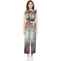 Colorful Galaxy Women s Frill Top Jumpsuit by ExtraGoodSauce