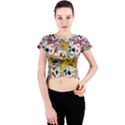 Sugar Skulls Crew Neck Crop Top View1