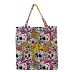 Sugar Skulls Grocery Tote Bag by ExtraAwesomeSauce