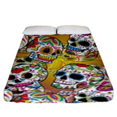 Sugar Skulls Fitted Sheet (king Size) by ExtraGoodSauce