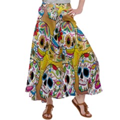 Sugar Skulls Satin Palazzo Pants by ExtraAwesomeSauce