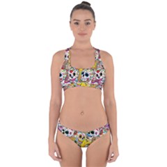 Sugar Skulls Cross Back Hipster Bikini Set by ExtraGoodSauce