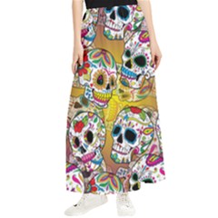 Sugar Skulls Maxi Chiffon Skirt by ExtraAwesomeSauce