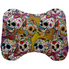 Sugar Skulls Head Support Cushion by ExtraGoodSauce