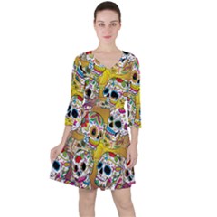 Sugar Skulls Ruffle Dress by ExtraGoodSauce