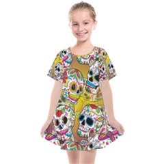 Sugar Skulls Kids  Smock Dress by ExtraGoodSauce