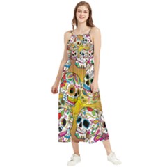 Sugar Skulls Boho Sleeveless Summer Dress