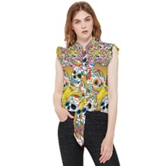 Sugar Skulls Frill Detail Shirt by ExtraAwesomeSauce