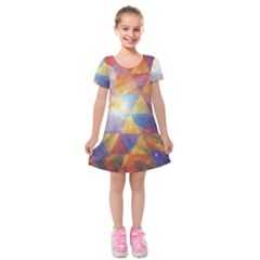 Space Design Kids  Short Sleeve Velvet Dress by ExtraGoodSauce