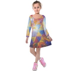 Space Design Kids  Long Sleeve Velvet Dress by ExtraGoodSauce