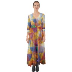 Space Design Button Up Boho Maxi Dress by ExtraGoodSauce