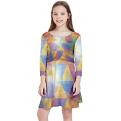 Space Design Kids  Quarter Sleeve Skater Dress by ExtraGoodSauce