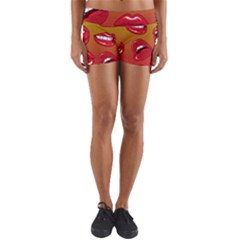 Hot Lips Yoga Shorts by ExtraAwesomeSauce