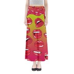 Hot Lips Full Length Maxi Skirt by ExtraGoodSauce