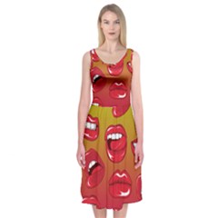 Hot Lips Midi Sleeveless Dress by ExtraAwesomeSauce