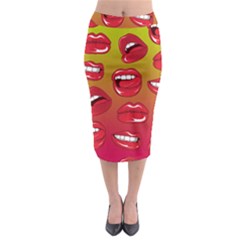 Hot Lips Midi Pencil Skirt by ExtraGoodSauce