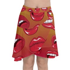 Hot Lips Chiffon Wrap Front Skirt by ExtraGoodSauce