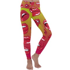 Hot Lips Kids  Lightweight Velour Classic Yoga Leggings by ExtraAwesomeSauce