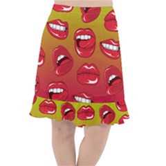 Hot Lips Fishtail Chiffon Skirt by ExtraGoodSauce