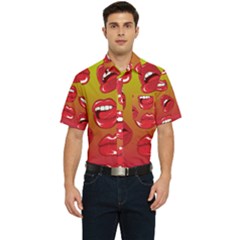 Hot Lips Men s Short Sleeve Pocket Shirt  by ExtraGoodSauce