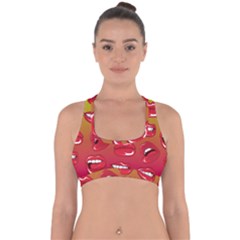 Hot Lips Cross Back Hipster Bikini Top  by ExtraGoodSauce