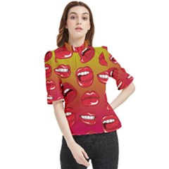 Hot Lips Frill Neck Blouse