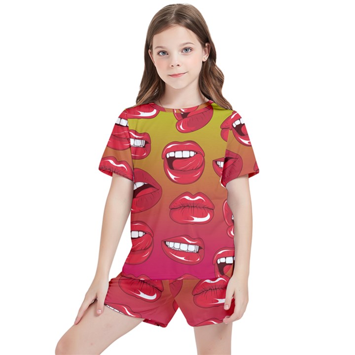 Hot Lips Kids  Tee and Sports Shorts Set