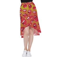 Hot Lips Frill Hi Low Chiffon Skirt by ExtraGoodSauce