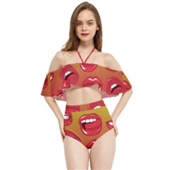 Hot Lips Halter Flowy Bikini Set  by ExtraGoodSauce