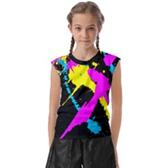 Splatter Splatter Kids  Raglan Cap Sleeve Tee