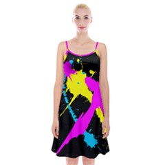 Splatter Splatter Spaghetti Strap Velvet Dress