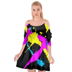 Splatter Splatter Cutout Spaghetti Strap Chiffon Dress