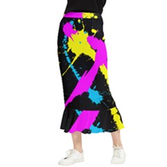 Splatter Splatter Maxi Fishtail Chiffon Skirt