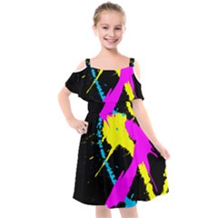 Splatter Splatter Kids  Cut Out Shoulders Chiffon Dress by ExtraGoodSauce